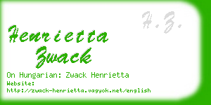 henrietta zwack business card